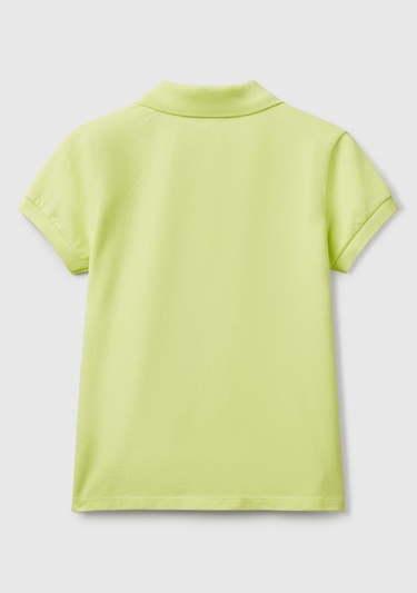 Kız Çocuk Sarı Logolu Pike Polo T-Shirt