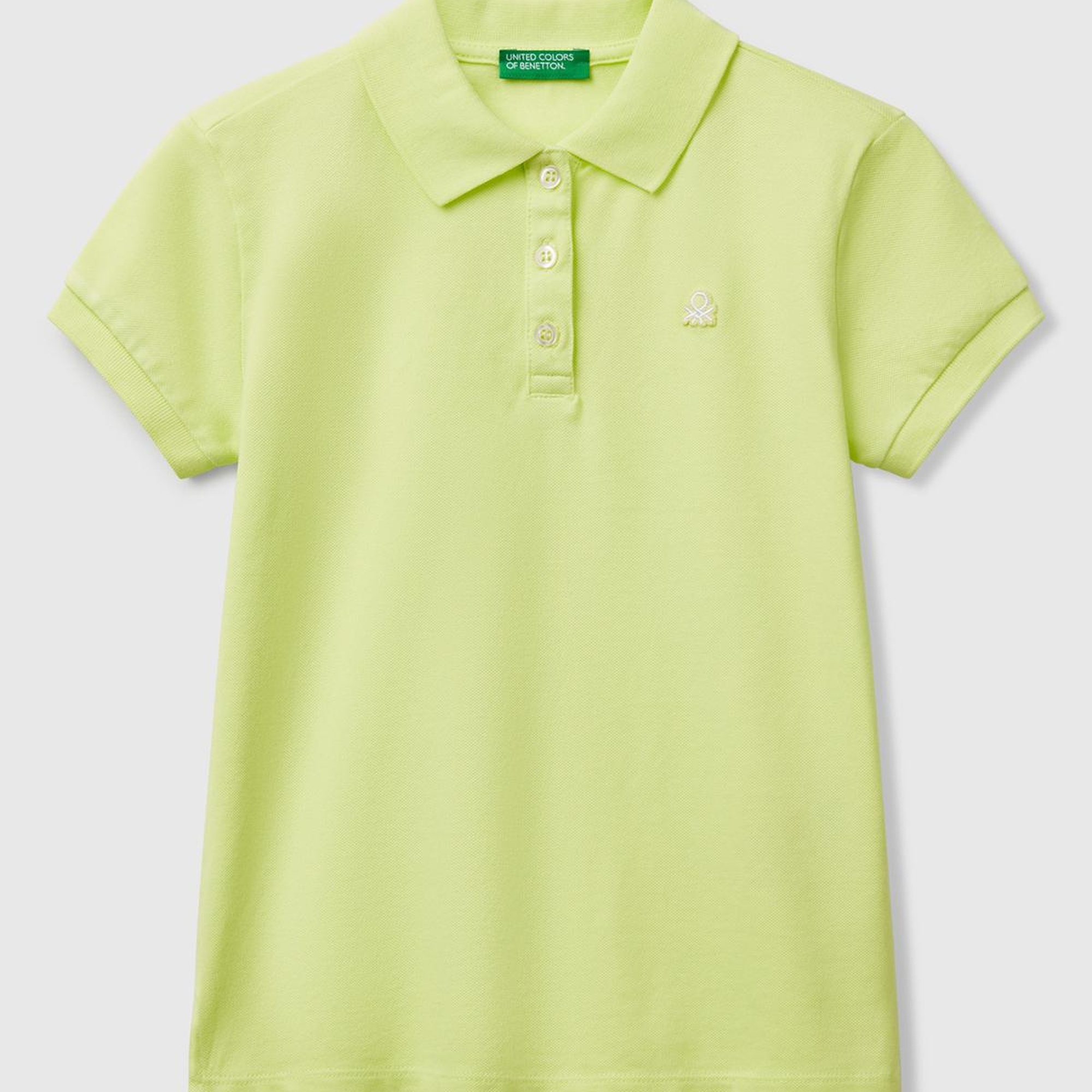 Kız Çocuk Sarı Logolu Pike Polo T-Shirt