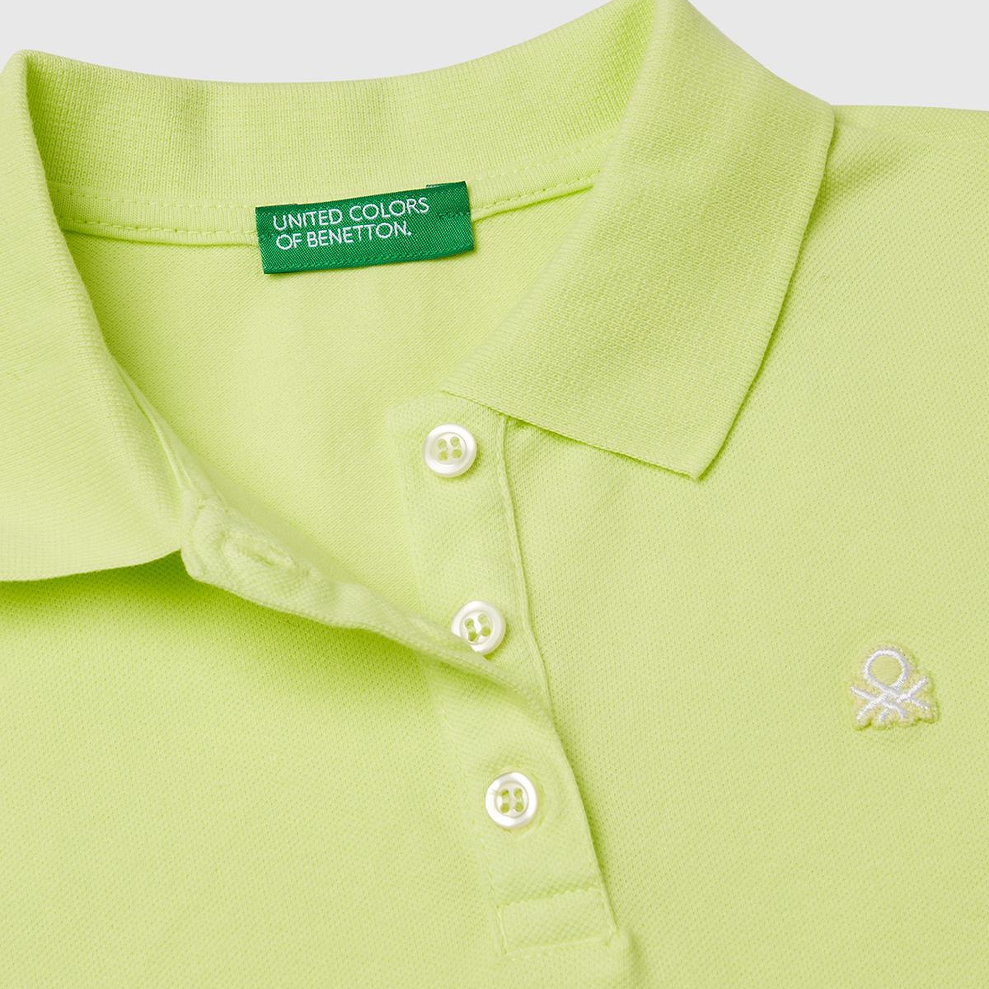 Kız Çocuk Sarı Logolu Pike Polo T-Shirt