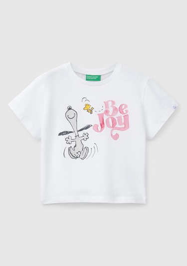  Kız Çocuk Beyaz Peanuts Baskılı T-Shirt