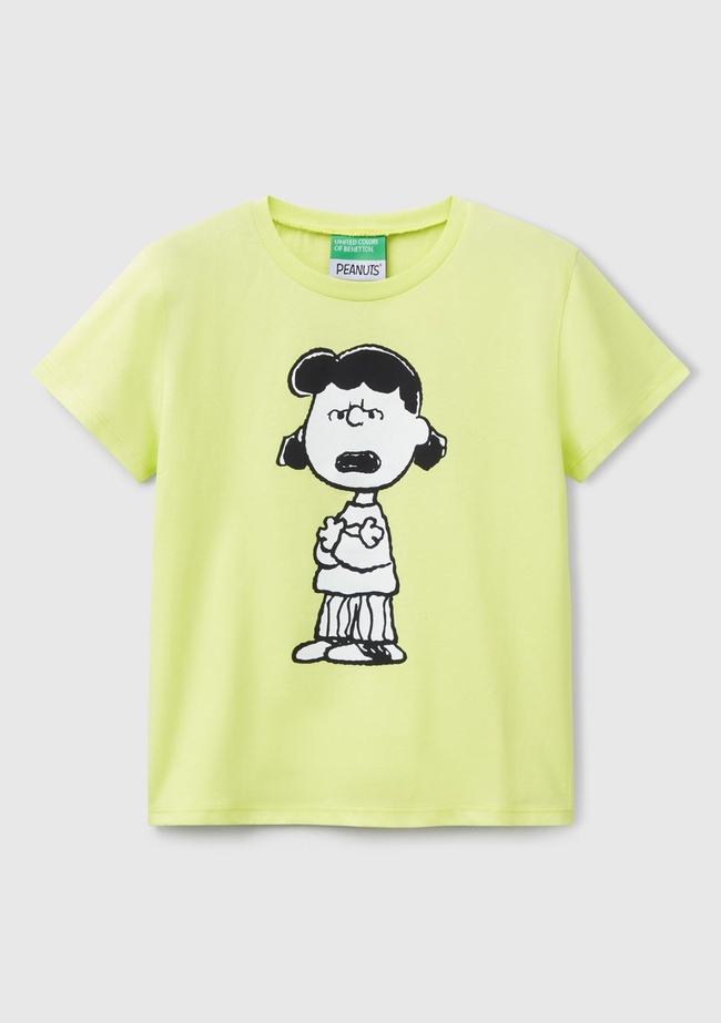  Kız Çocuk Sarı Peanuts Baskılı T-Shirt