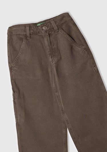  Kız Çocuk Antrasit %100 Liyosel Logo İşlemeli Yanı Halka Detaylı Pantolon