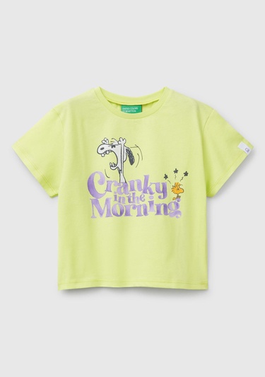  Kız Çocuk Sarı Peanuts Baskılı T-Shirt