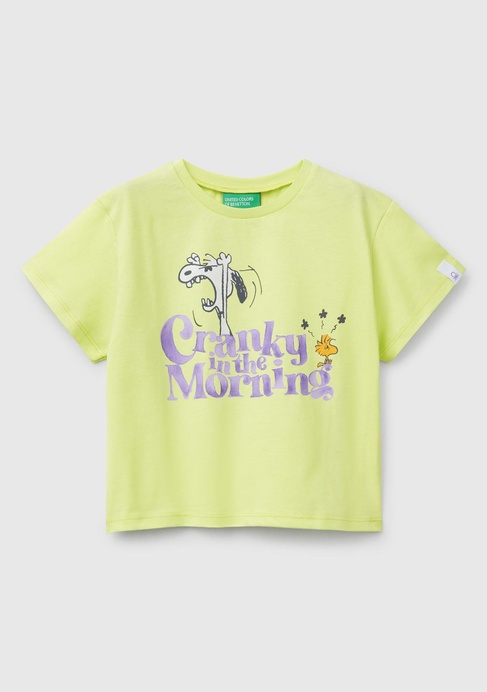  Kız Çocuk Sarı Peanuts Baskılı T-Shirt