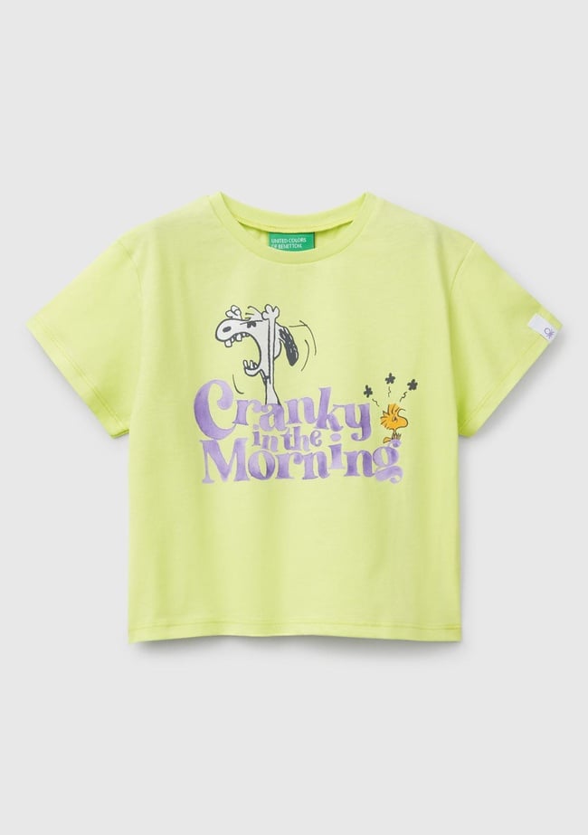  Kız Çocuk Sarı Peanuts Baskılı T-Shirt