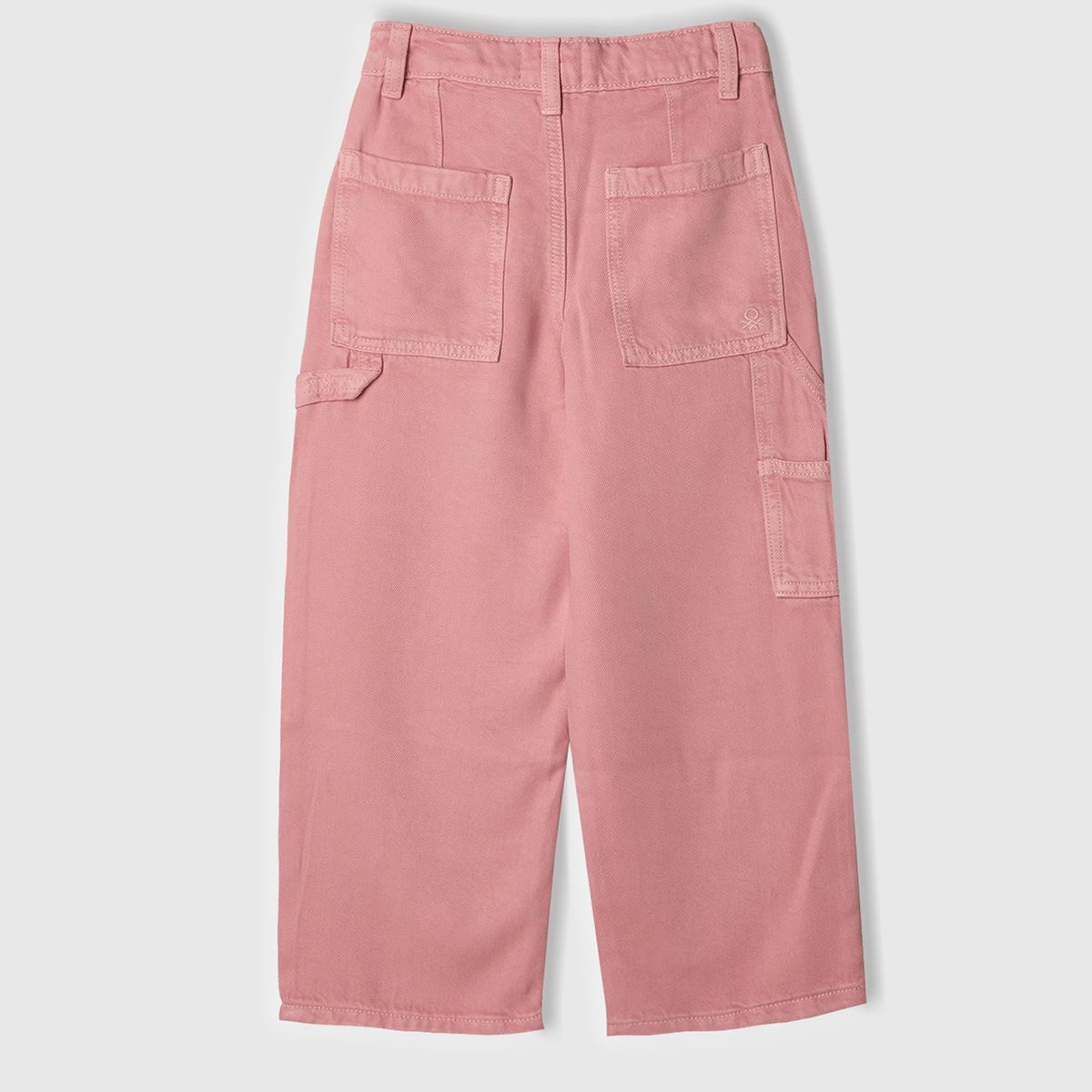 Kız Çocuk Pembe %100 Liyosel Logo İşlemeli Yanı Halka Detaylı Pantolon