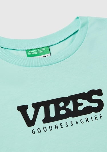  Kız Çocuk Su Yeşili Peanuts Baskılı T-Shirt