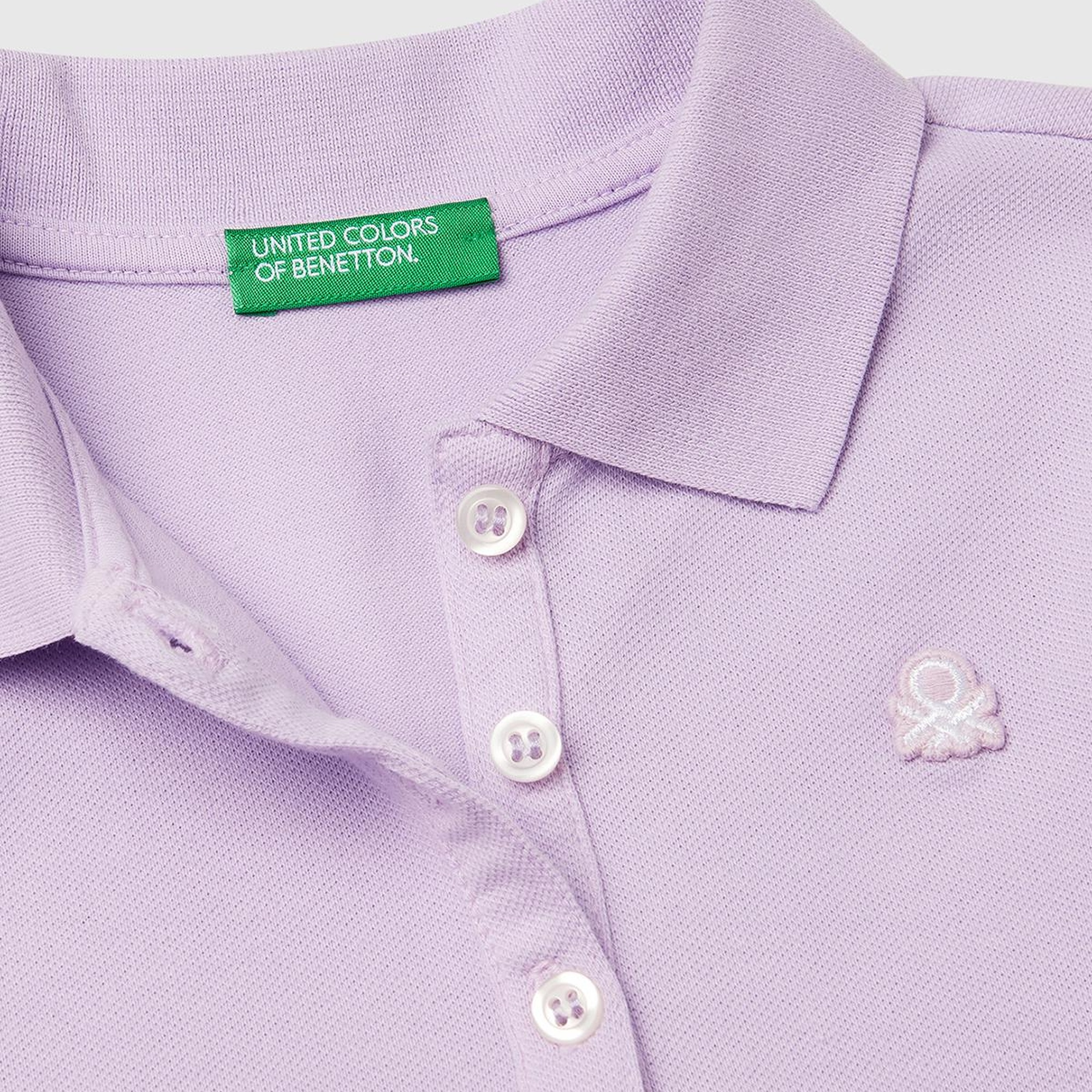 Kız Çocuk Lila Logolu Pike Polo T-Shirt