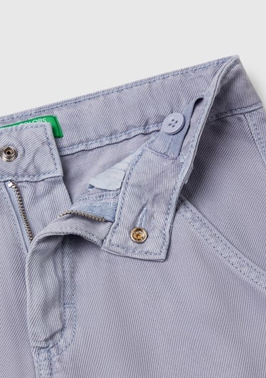  Kız Çocuk Lila %100 Liyosel Logo İşlemeli Yanı Halka Detaylı Pantolon