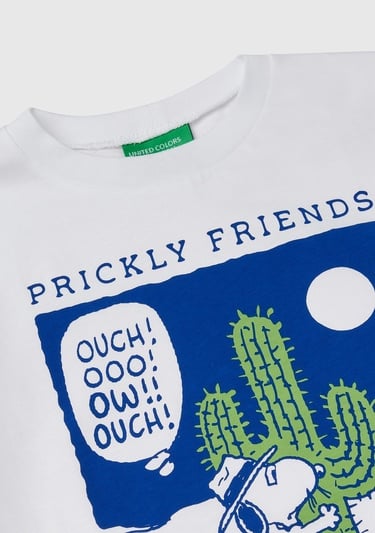  Erkek Çocuk Beyaz Peanuts Baskılı T-Shirt