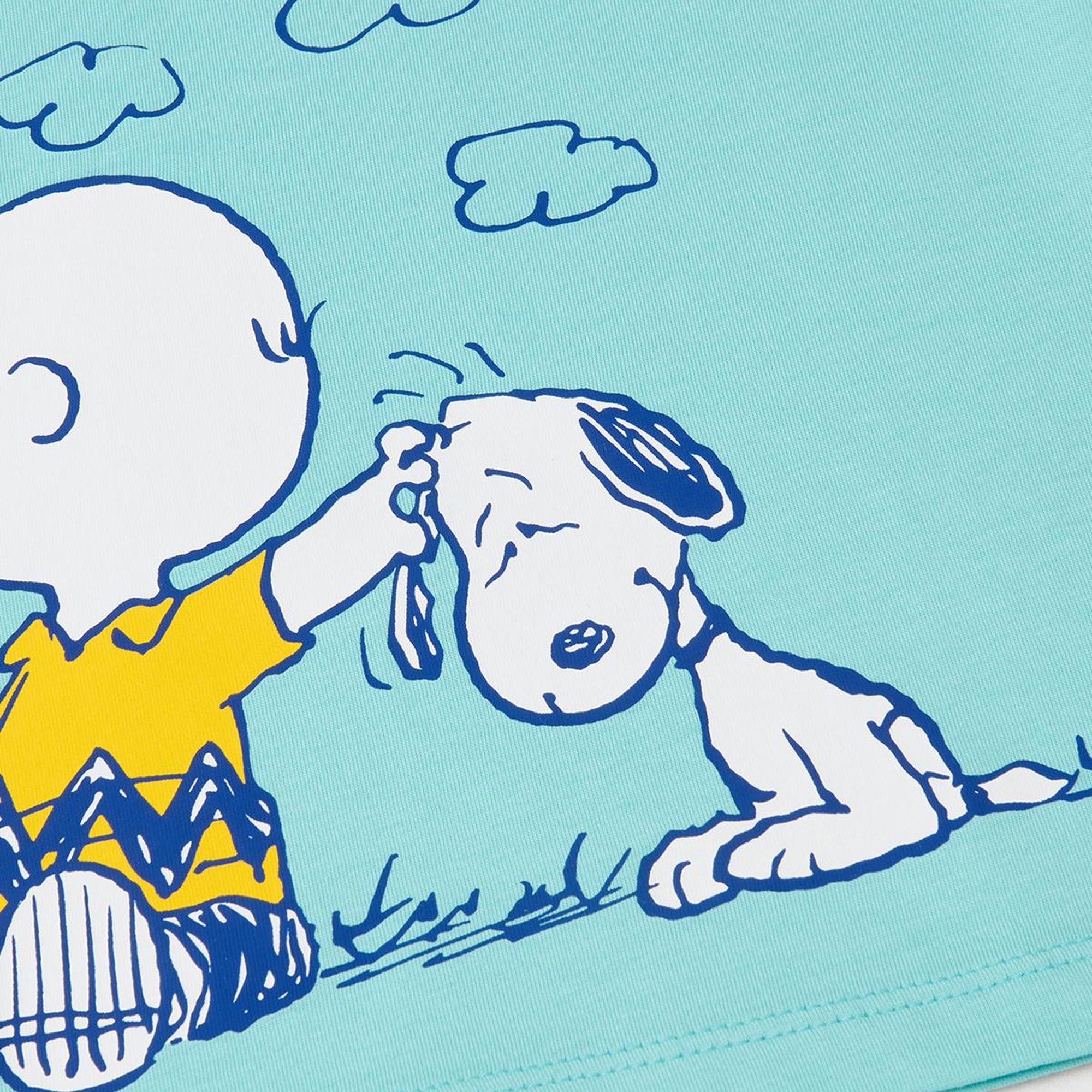 Erkek Çocuk Su Yeşili Peanuts Baskılı T-Shirt