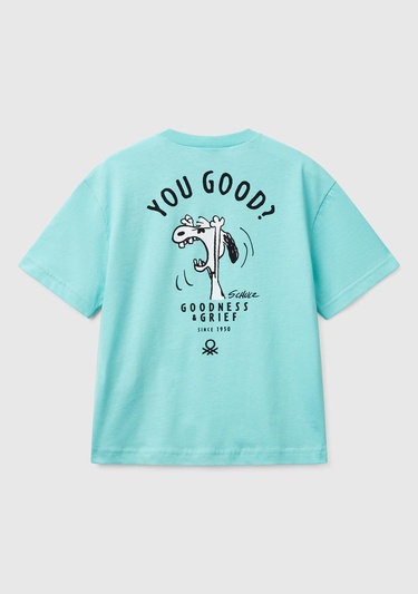  Erkek Çocuk Su Yeşili Peanuts Baskılı T-Shirt