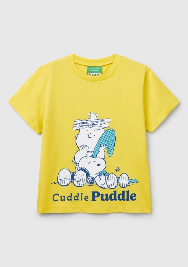  Erkek Çocuk Sarı Peanuts Baskılı T-Shirt