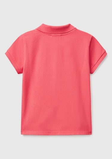  Kız Çocuk Fuşya Logolu Pike Polo T-Shirt