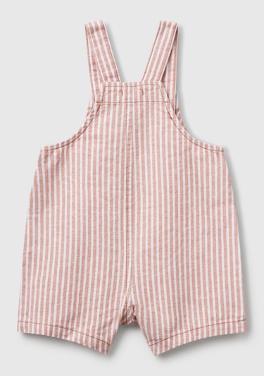  Bebek Bej Çizgili Logo Detaylı Cepli Yanları Gizli Çıtçıtlı Kısa Tulum