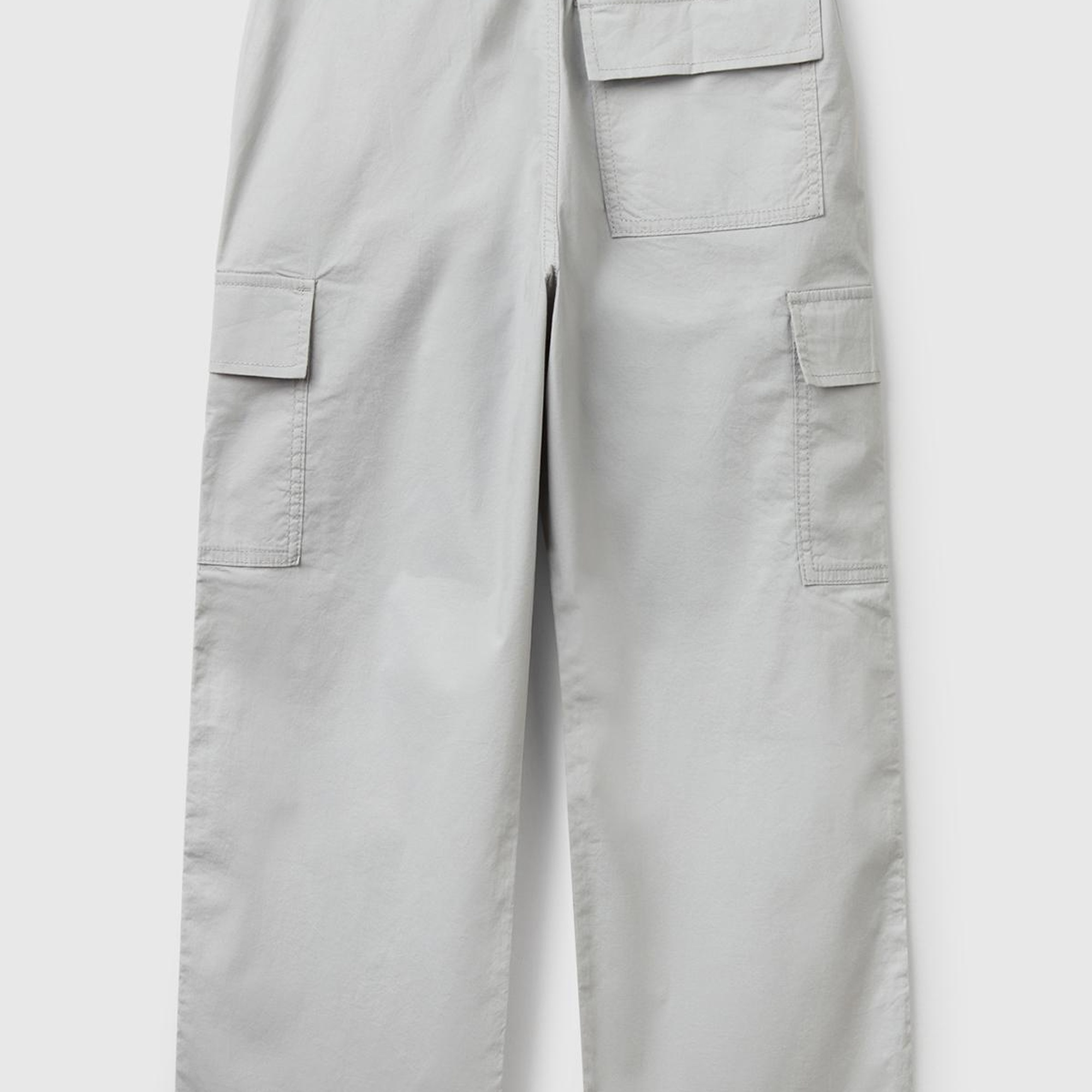 Erkek Çocuk Gri Melanj Logo Detaylı Paraşüt Pantolon