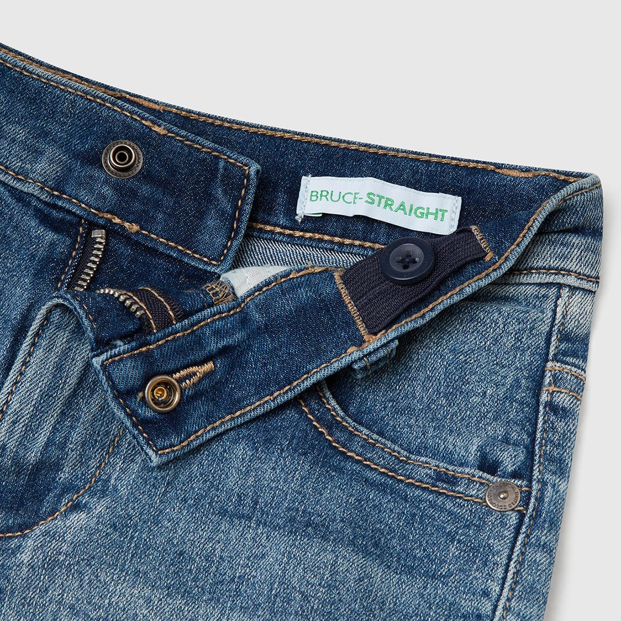 Erkek Çocuk Koyu Denim Yanı Detaylı Cepli Denim Streç Bermuda Şort