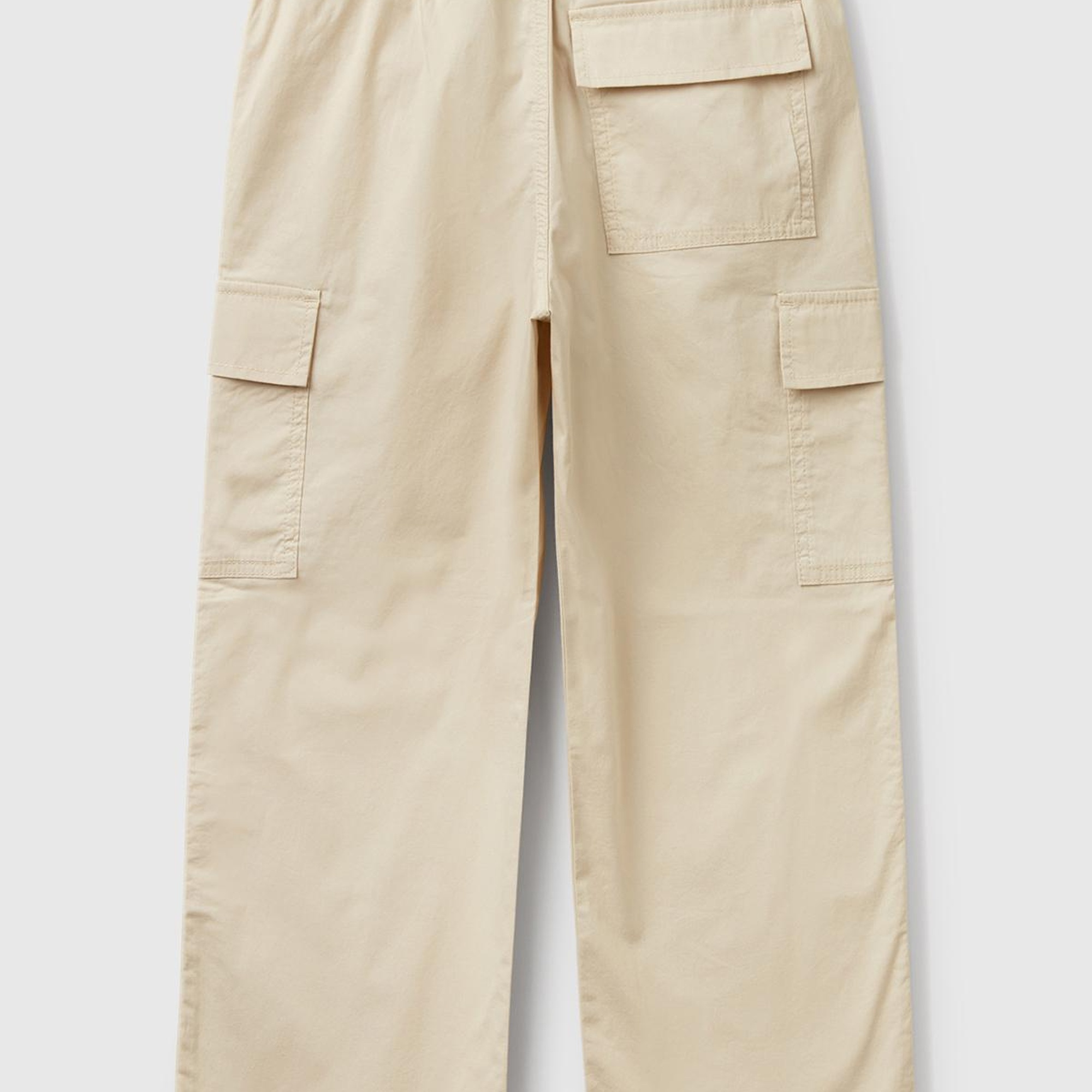 Erkek Çocuk Ekru Logo Detaylı Paraşüt Pantolon