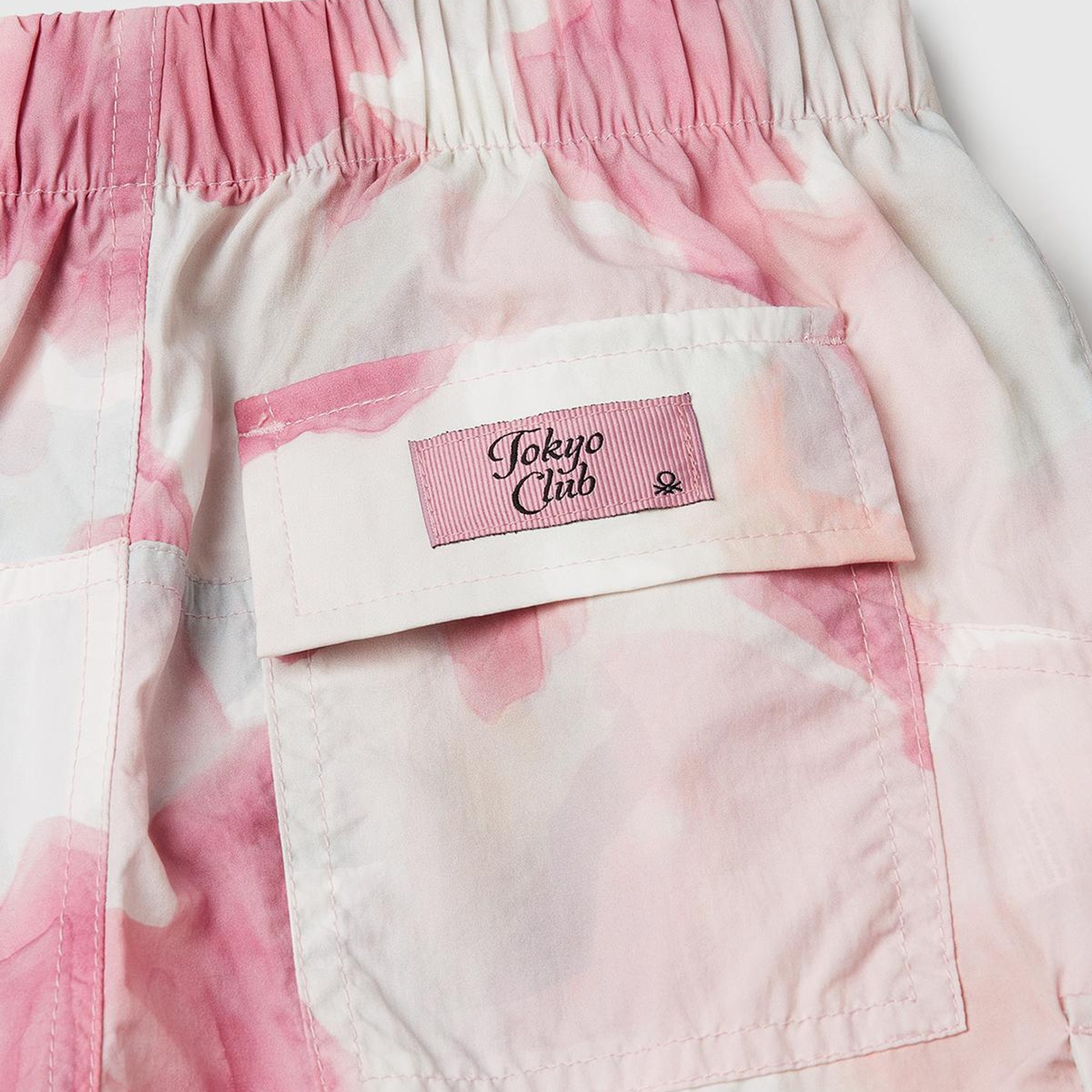 Kız Çocuk Pembe Mix Tamamı Desenli Beli Lastikli Kapak Cepli Paraşüt Pantolon