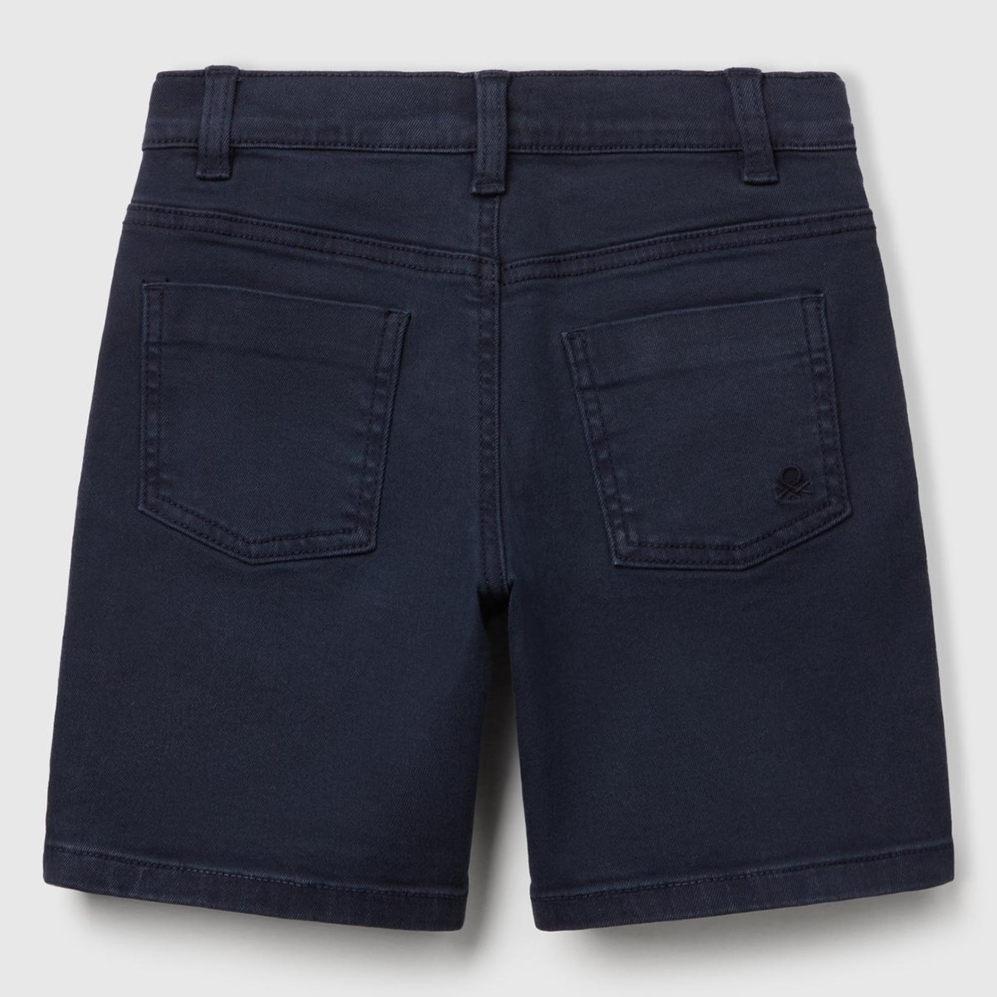 Erkek Çocuk Lacivert Eskitilmiş Efektli Normal Bel Straight Bermuda Şort