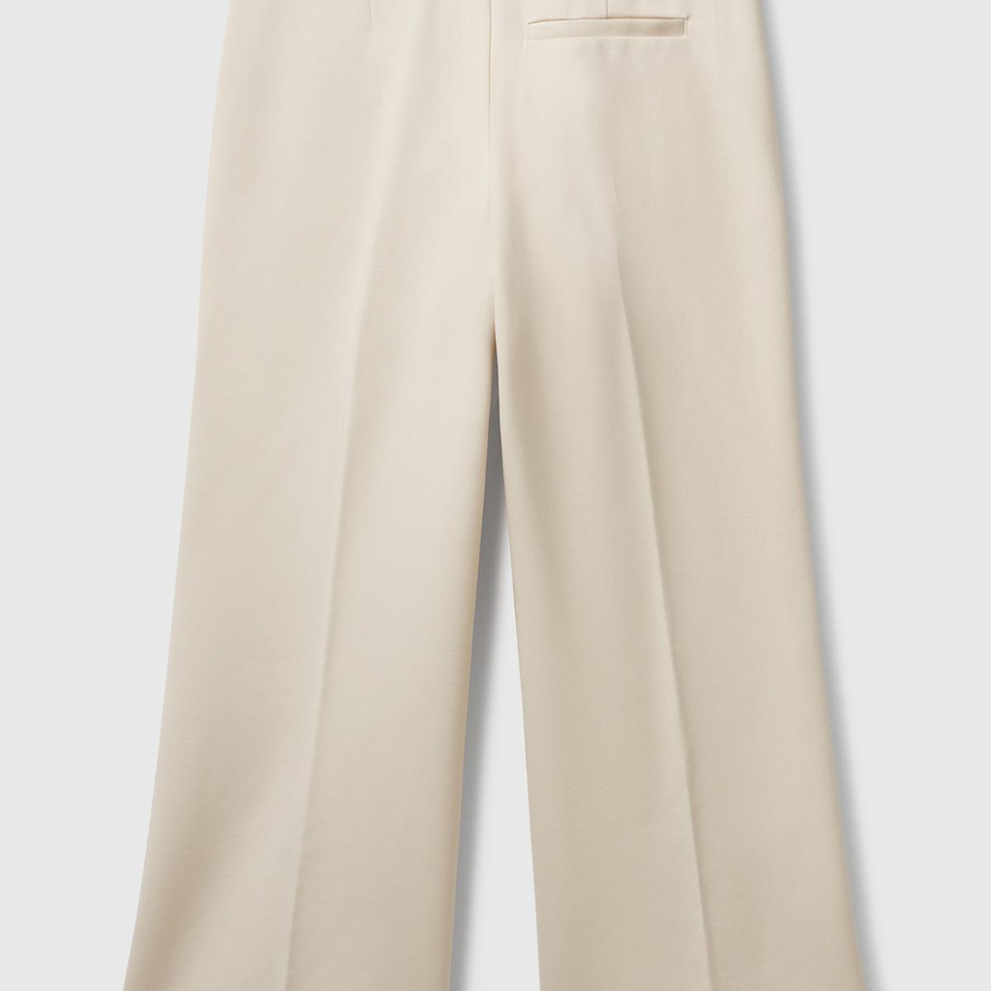 Kız Çocuk Krem Viskoz Karışımlı Yanları Yırtmaçlı Milano Dikişli Pantolon