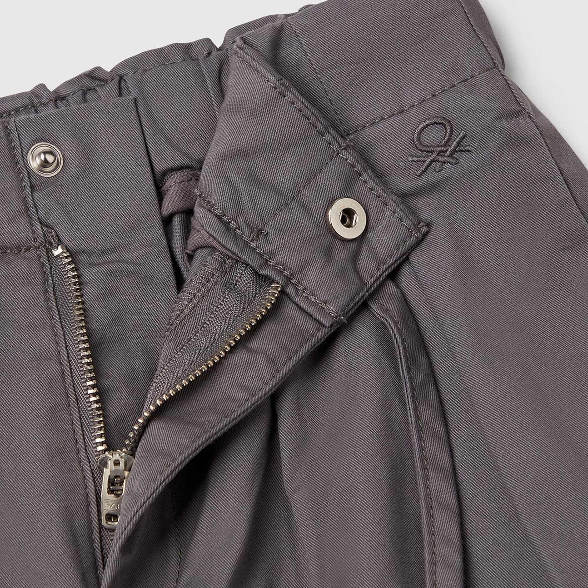 Kız Çocuk Antrasit Büzgü İpli Pile Detaylı Pantolon