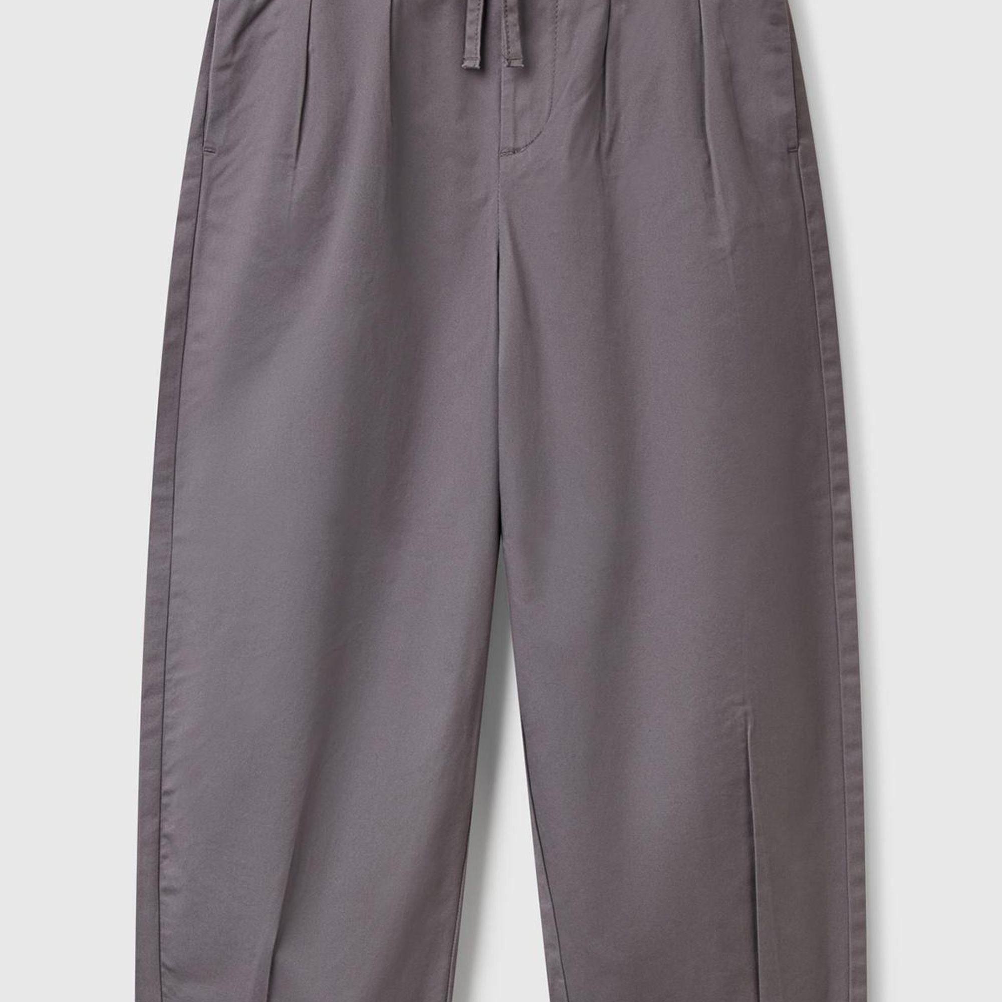 Kız Çocuk Antrasit Büzgü İpli Pile Detaylı Pantolon