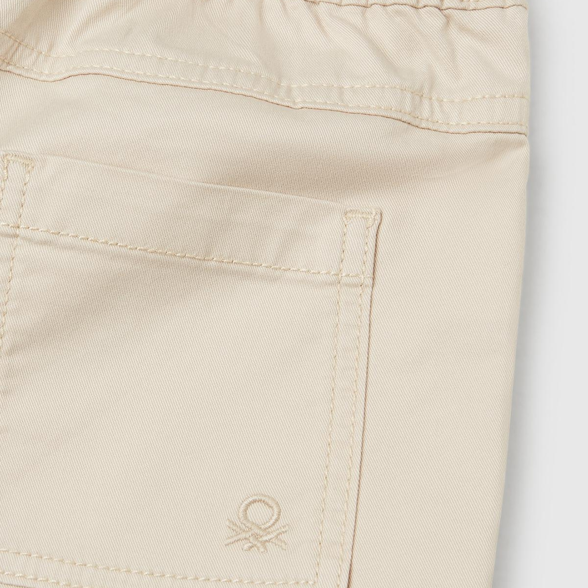 Erkek Çocuk Ekru Beli Büzgü İpli Yama Cepli Jogger Pantolon