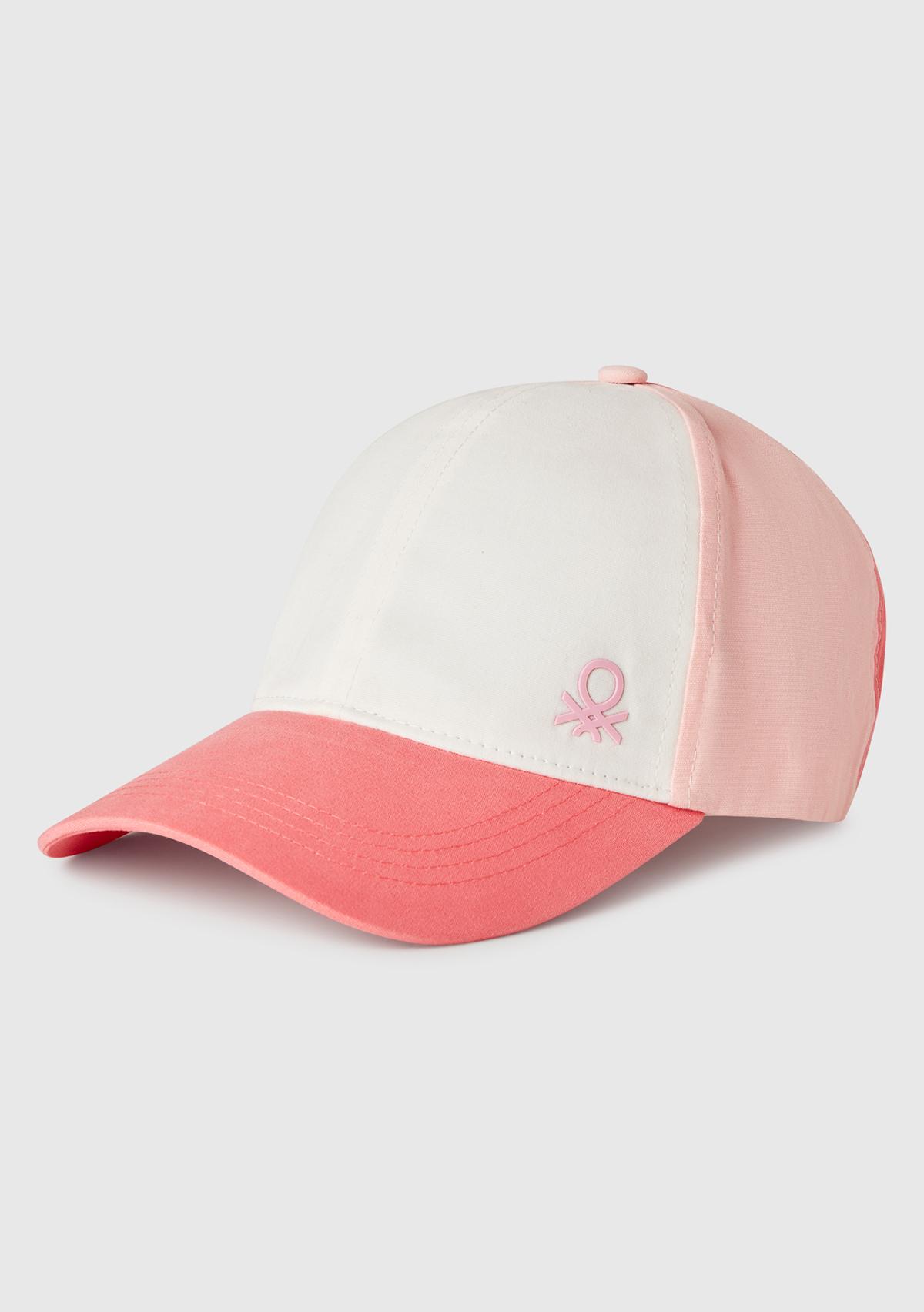  Erkek Çocuk Fuşya Renk Bloklu Logolu Kep Şapka