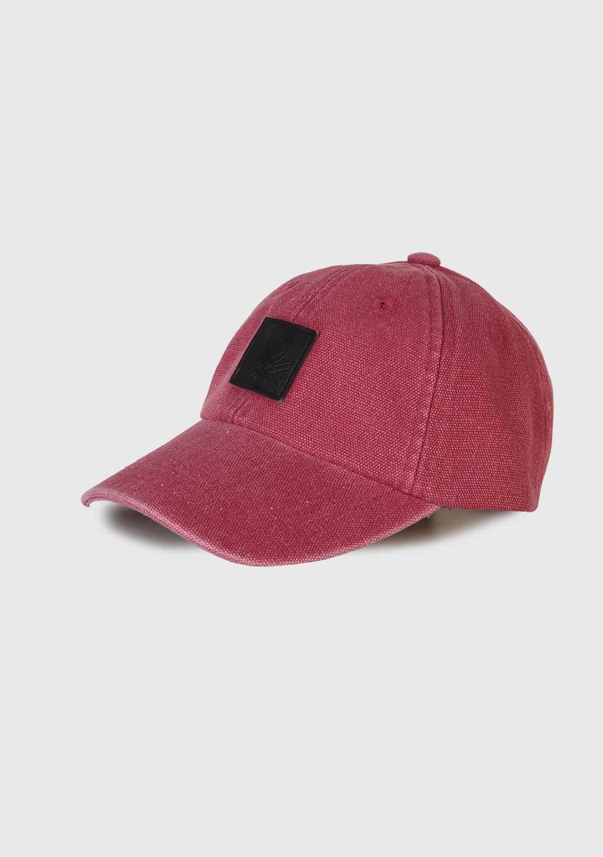 Erkek Çocuk Fuşya Kanvas Soluk Efektli Logolu Keo Şapka