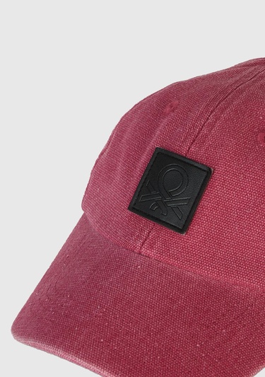  Erkek Çocuk Fuşya Kanvas Soluk Efektli Logolu Keo Şapka