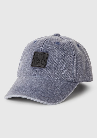  Erkek Çocuk Havacı Mavi Kanvas Soluk Efektli Logolu Keo Şapka