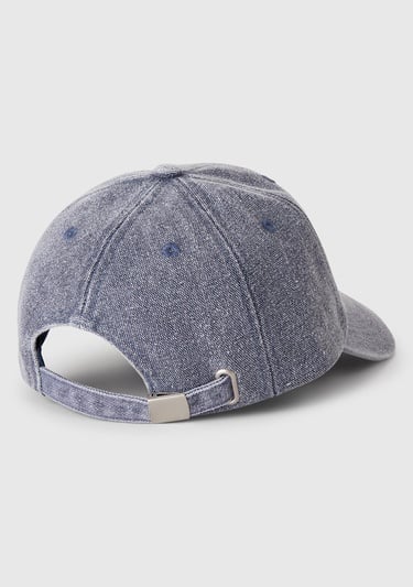  Erkek Çocuk Havacı Mavi Kanvas Soluk Efektli Logolu Keo Şapka