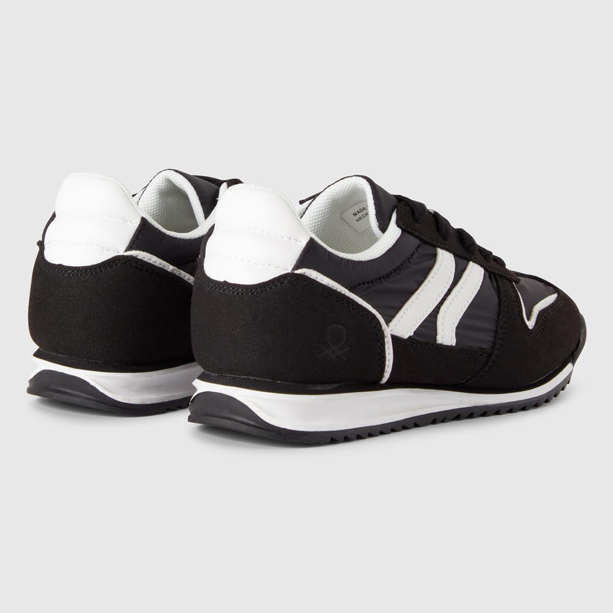 Erkek Çocuk Siyah Süet ve Deri Görünüm Parçalı Sneaker