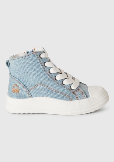  Erkek Çocuk Denim Logo Detaylı Sneaker