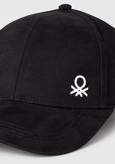 Erkek Çocuk Siyah Logo İşlemeli Arkası Ayarlanabilir Kep Şapka
