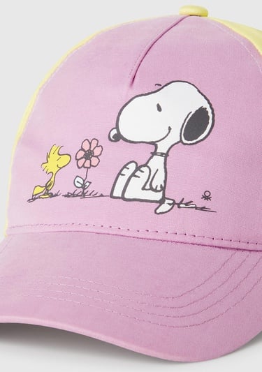  Erkek Çocuk Lila Peanuts Baskılı Renk Bloklu Kep Şapka