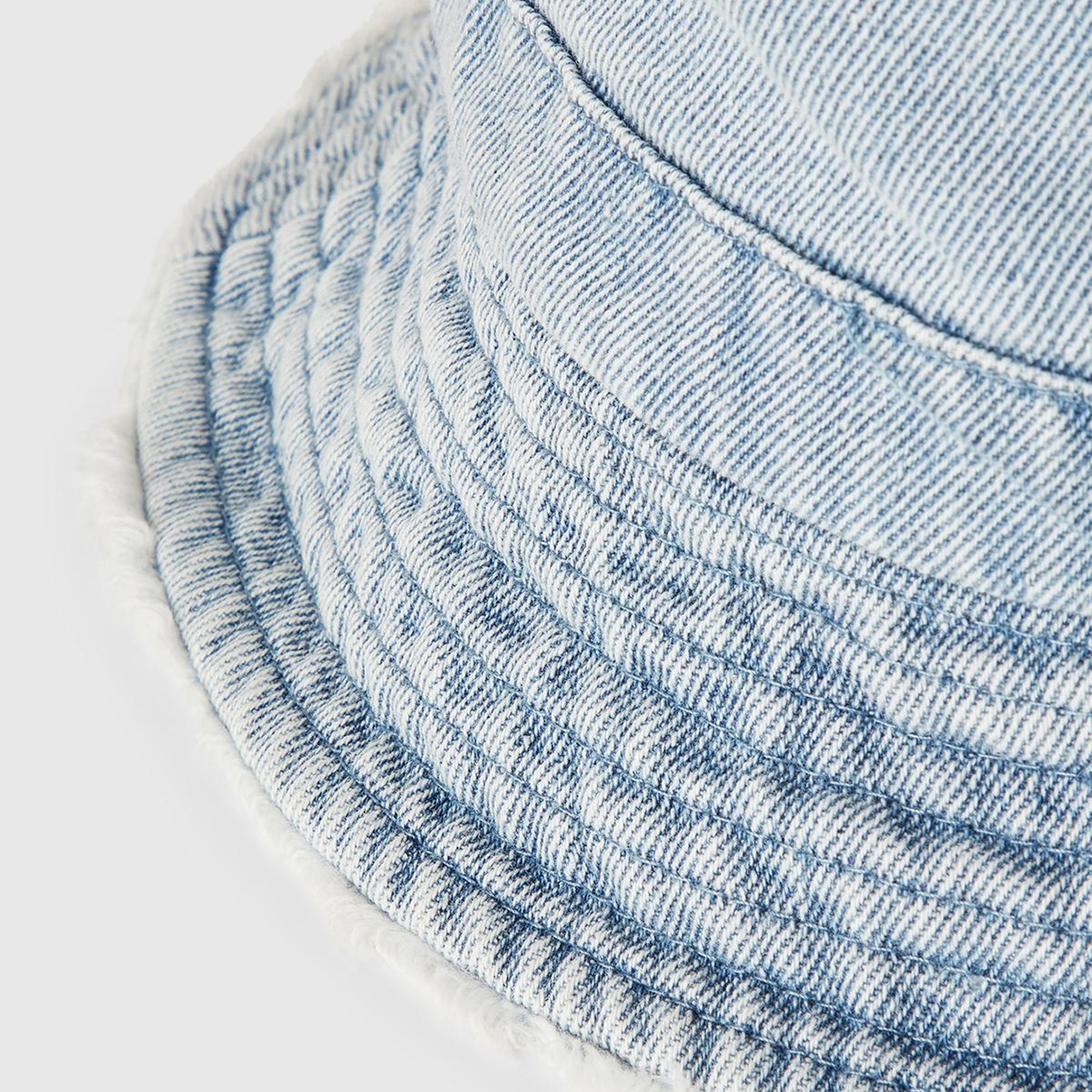 Kız Çocuk Lila Yıpranmış Efektli Denim Bucket Şapka
