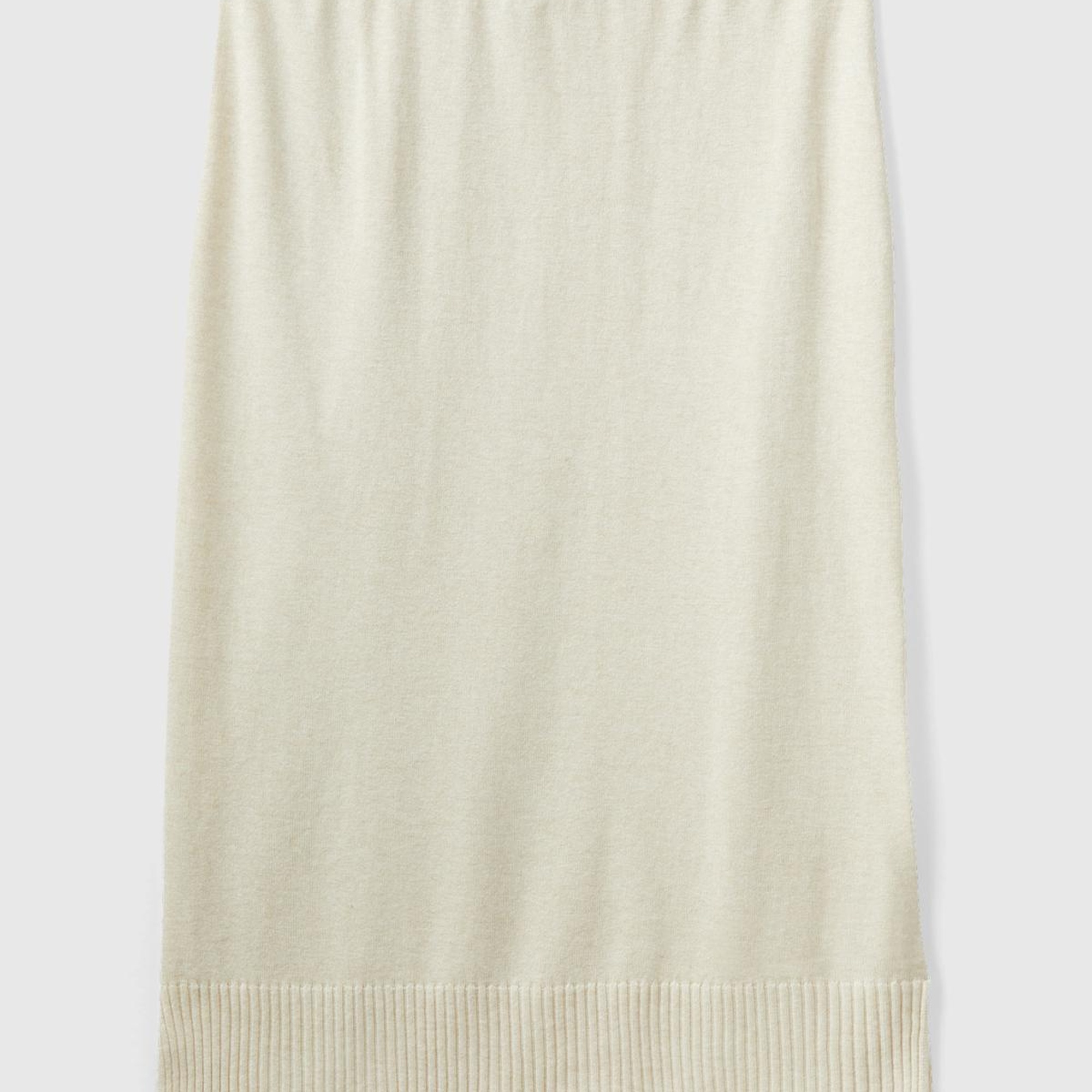 Kadın Bej Beli Lastikli Kaşmir Karışım Etek