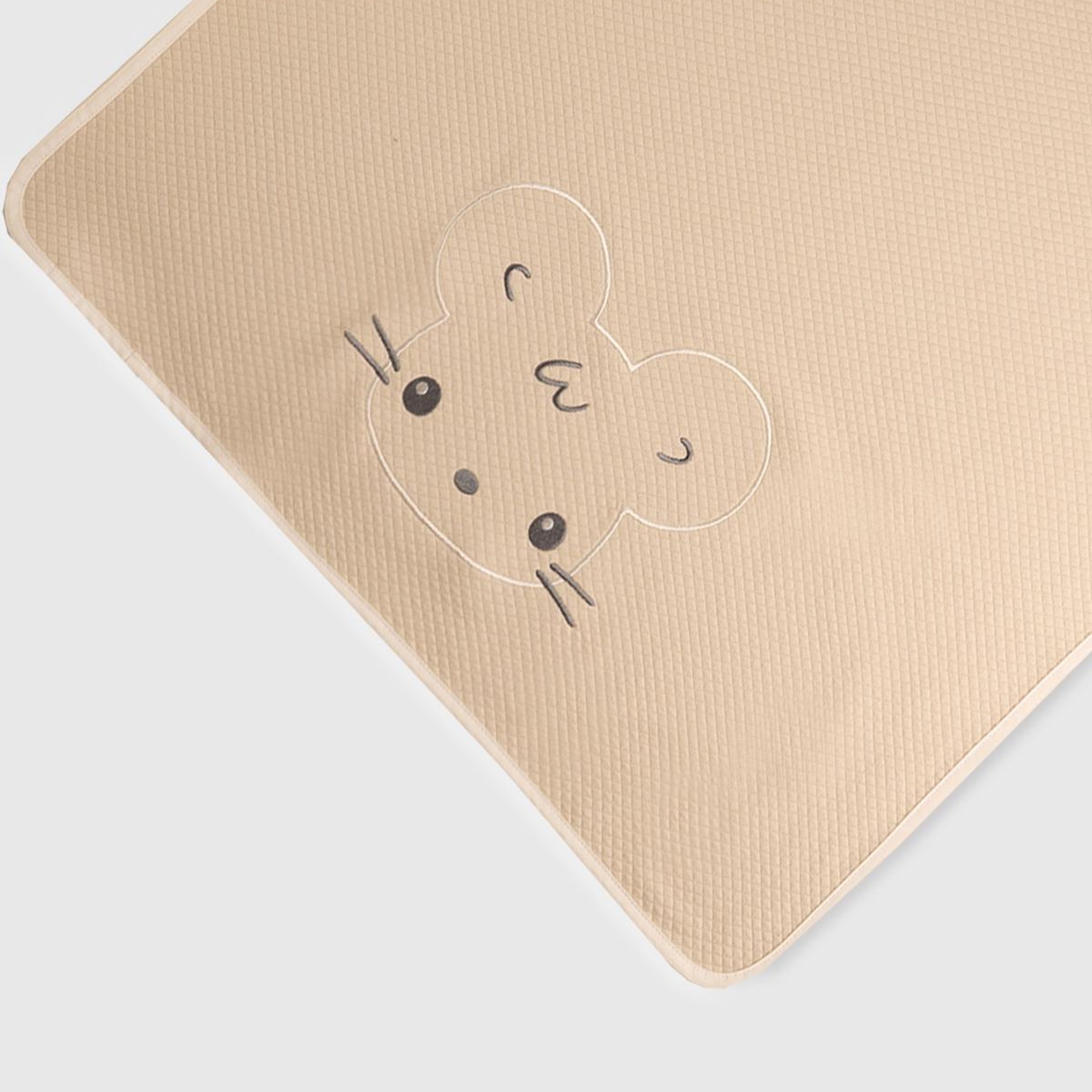 Bebek Ekru Grafik İşlemeli Battaniye