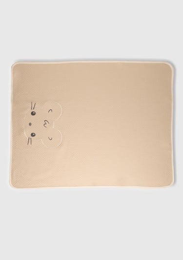  Bebek Ekru Grafik İşlemeli Battaniye