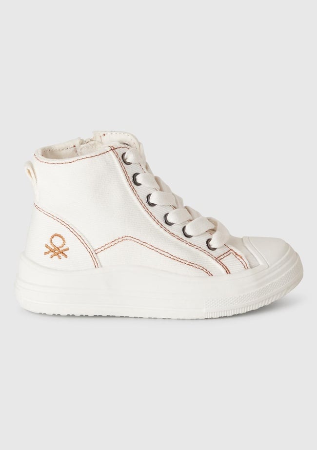  Erkek Çocuk Beyaz Logo Detaylı Sneaker