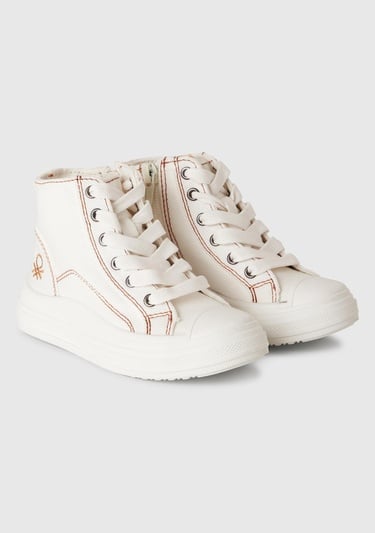  Erkek Çocuk Beyaz Logo Detaylı Sneaker