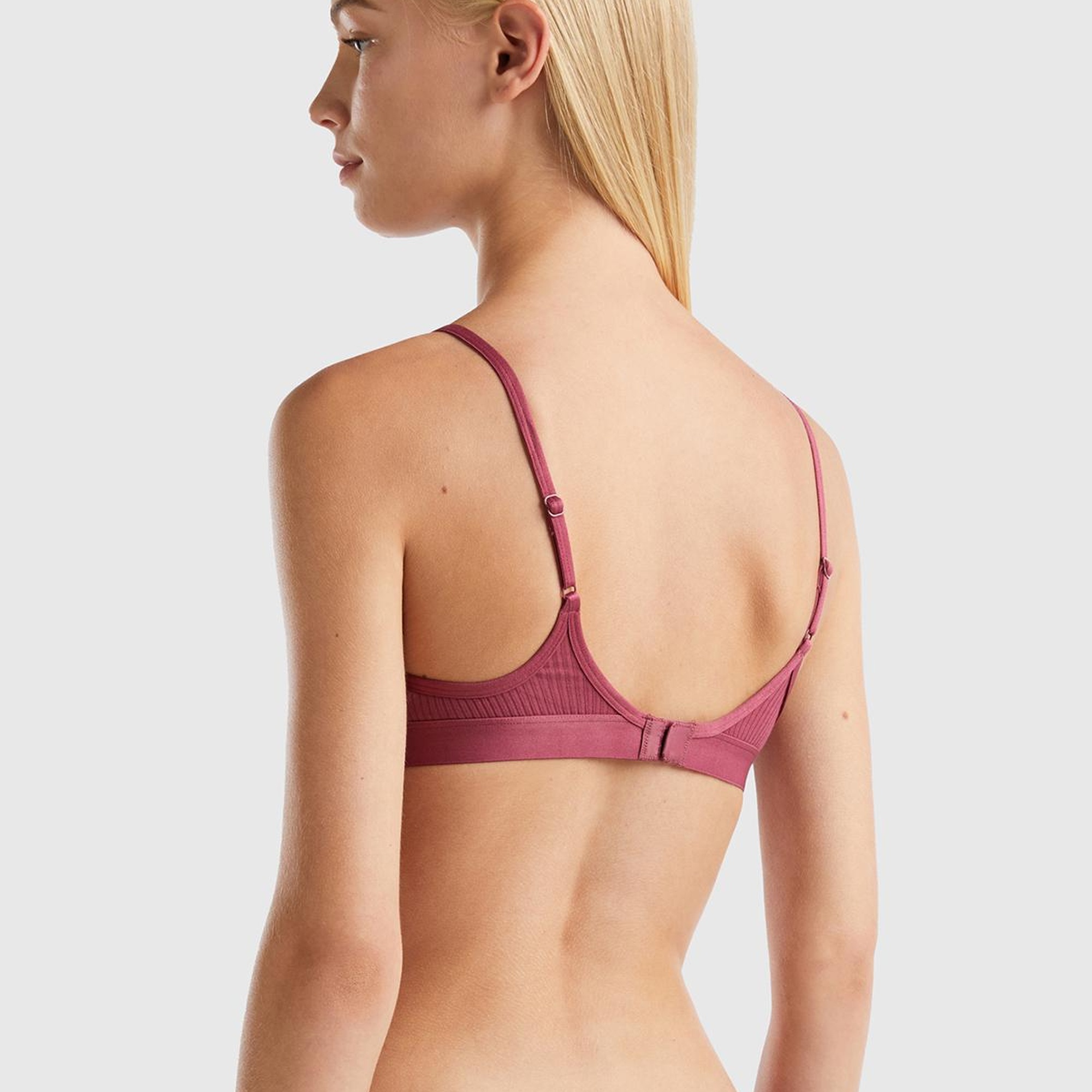 Kadın Bordo Benetton Logolu Askılı Sütyen