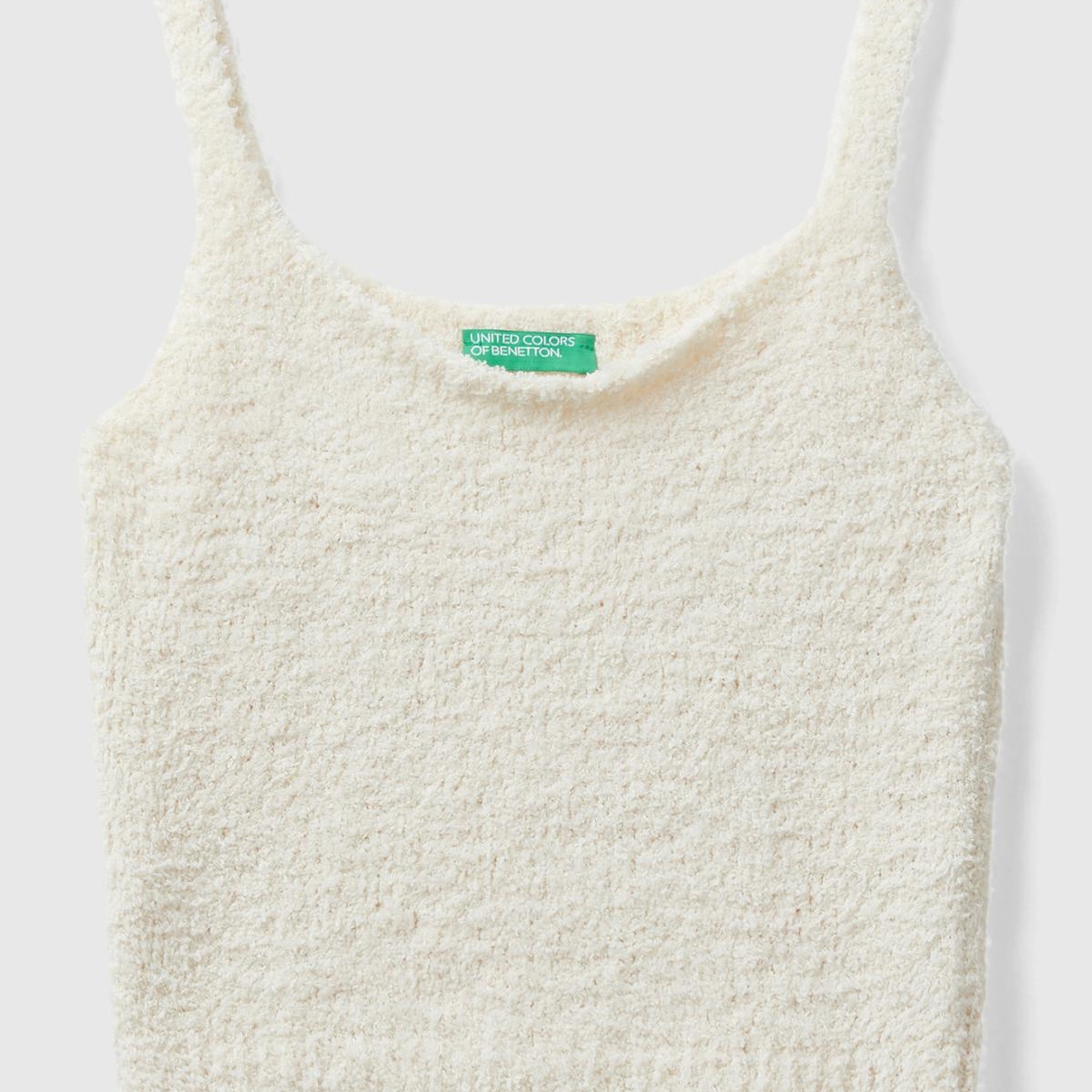 Kadın Krem Triko Crop Atlet