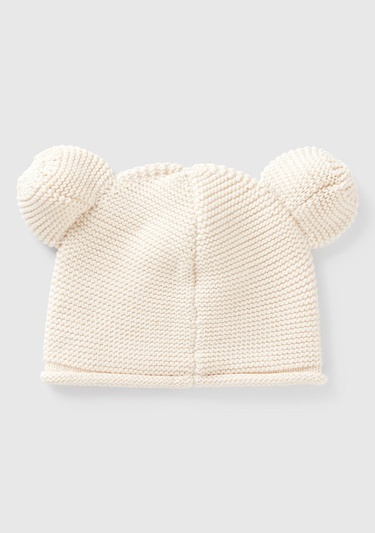  Bebek Ekru Hayvan İşlemeli Kulak Aplikeli Kroşe Şapka