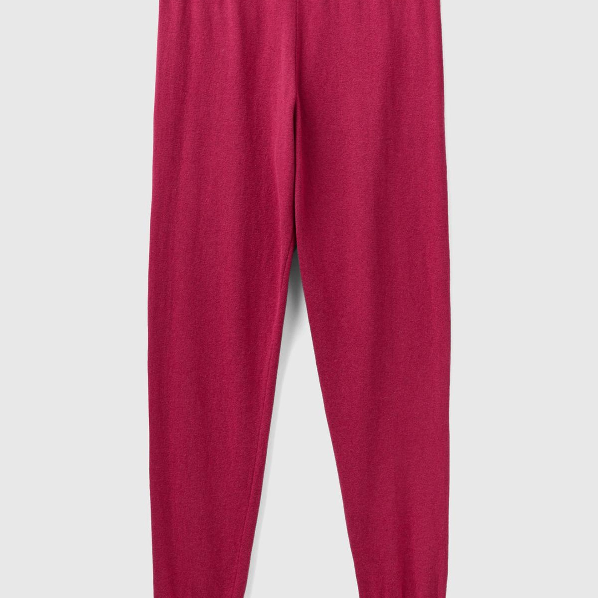 Kadın Fuşya Paçası Lastikli Kaşmir Karışım Pantolon