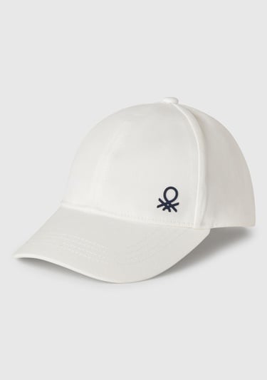  Erkek Çocuk Beyaz Önü Logo Baskılı Kep Şapka