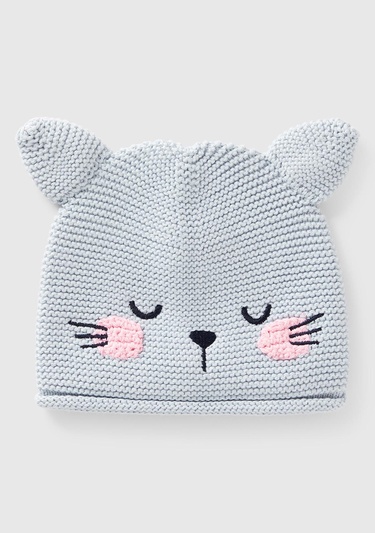  Bebek Mavi Hayvan İşlemeli Kulak Aplikeli Kroşe Şapka