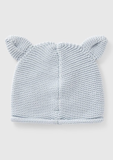  Bebek Mavi Hayvan İşlemeli Kulak Aplikeli Kroşe Şapka